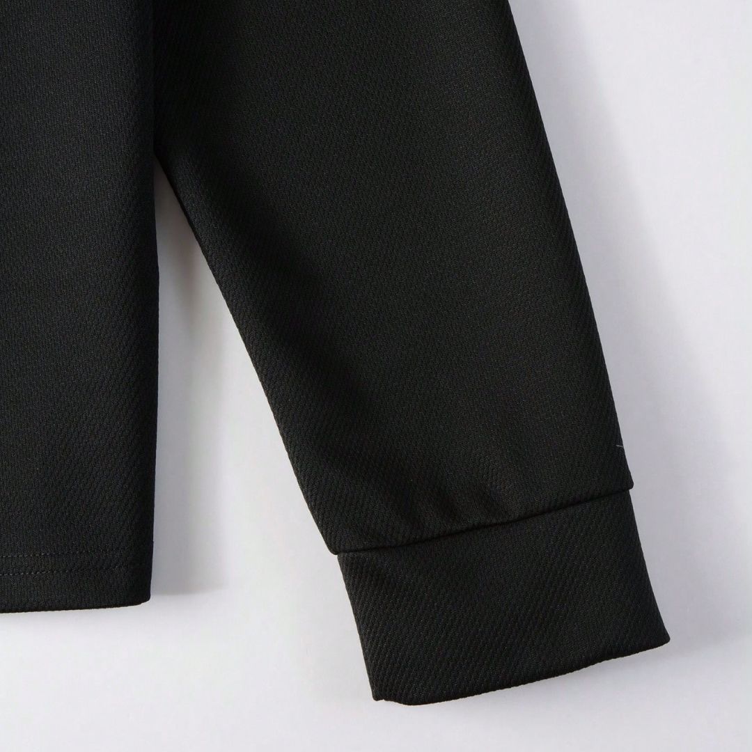 Suéter Manga Longa Masculino Preto Gola Polo com Ziper - Javier