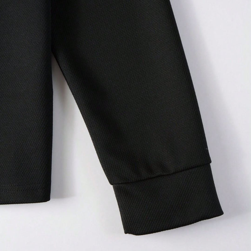 Sueter Manga Longa Masculino Preto Gola Polo com Ziper - Javier
