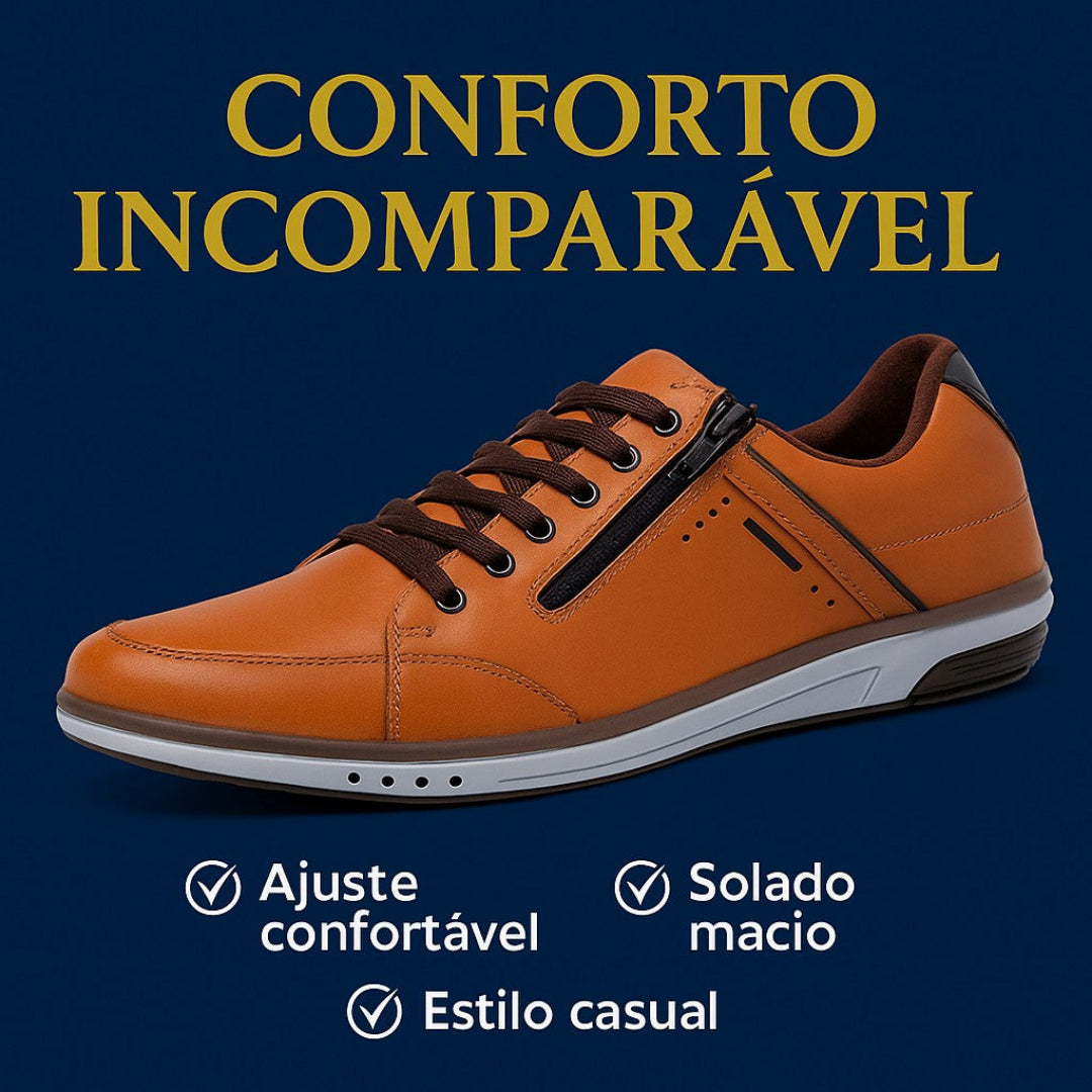 Tênis Sapatênis Masculino com Zíper Lateral - Morel | Conforto e Estilo para Todas as Ocasiões