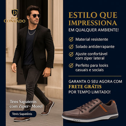 Tênis Sapatênis Masculino com Zíper Lateral - Morel